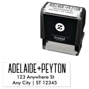 Stijlvol Trendy Couple   Het Adres van de Weddensc Zelfinktende Stempel
