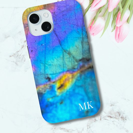 Stijlvol trendy modern kleurrijk Initiaal monogram Case-Mate iPhone Case