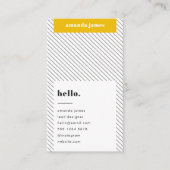 Stijlvol Trendy Mustard Yellow Diagonal Stripe Visitekaartje (Voorkant)