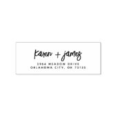 Stijlvol trendy paar script bruiloft adres rubberstempel (Afrduk)