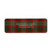 Stijlvol trendy script Buffalo Plaid Kerstmis Etiket (Voorkant)