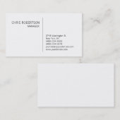Stijlvol trendy wit ophisticated Visitekaartje (Voorkant / Achterkant)