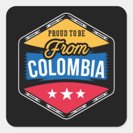Stijlvol Trots om uit Colombia te komen Vierkante Sticker