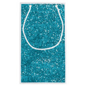 Stijlvol Turquoise Blue Glitter Klein Cadeauzakje (Achterkant)
