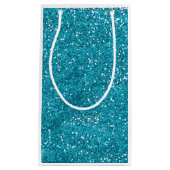 Stijlvol Turquoise Blue Glitter Klein Cadeauzakje (Voorkant)