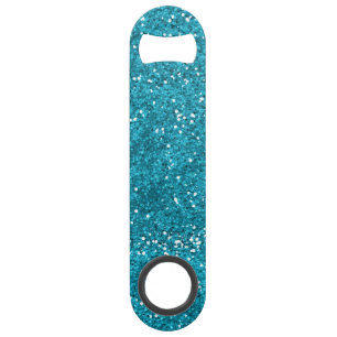 Stijlvol Turquoise Blue Glitter Speed Flessenopener