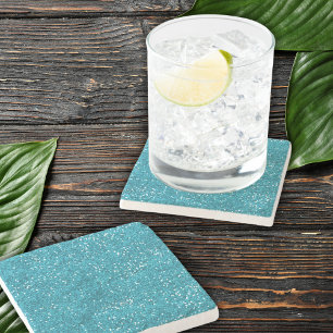 Stijlvol Turquoise Blue Glitter Stenen Onderzetter