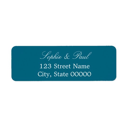 Stijlvol Turquoise Blue Return Label (Voorkant)