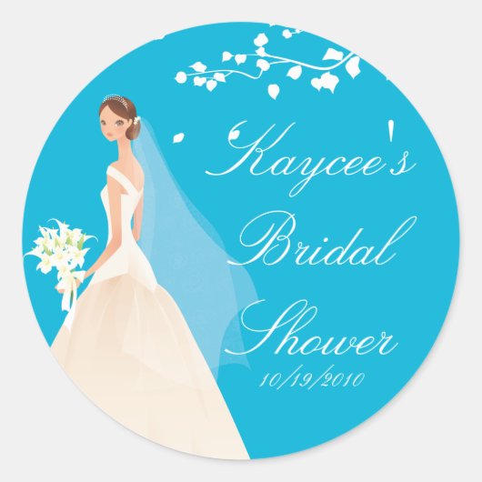 Stijlvol Turquoise Bride Vrijgezellenfeest Sticker (Voorkant)