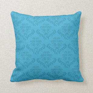 Stijlvol Turquoise Damask-patroon Kussen