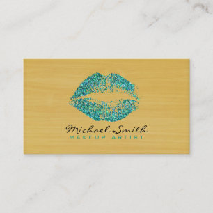 Stijlvol Turquoise Lips Makeup kunstenaar modern h Visitekaartje