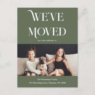 Stijlvol type We hebben een nieuwe adresfoto verpl Briefkaart