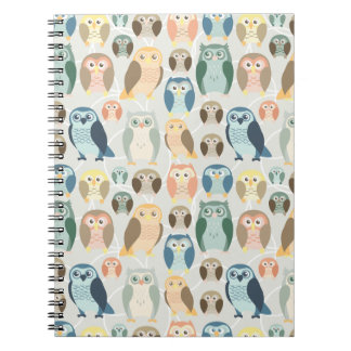 Stijlvol uilpatroon - complementaire kleuren notitieboek