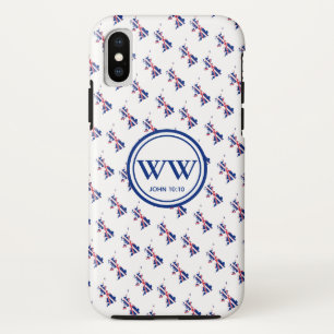 Stijlvol UK UNION JACK Monogram Abundant Life iPhone XS Hoesje