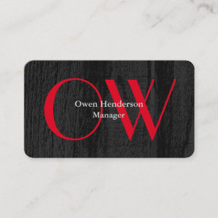 Stijlvol uniek grijs wattenstaafzwart monogram rod visitekaartje