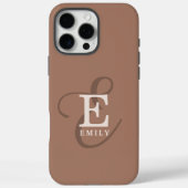 Stijlvol Uniek Monogram Mocha Bruin Case-Mate iPhone Case (Achterkant)