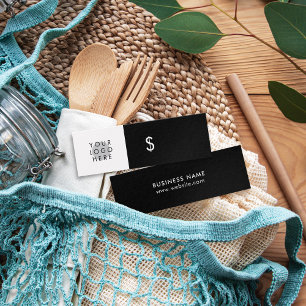 Stijlvol uw Logo minimalistische zwarte Label met Mini Visitekaartjes
