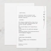 Stijlvol verlovings-, trouw- of bruidsfeestmenu kaart (Voorkant / Achterkant)