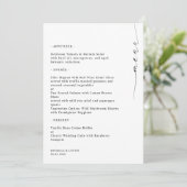 Stijlvol verlovings-, trouw- of bruidsfeestmenu kaart (Staand voorkant)