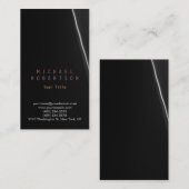 Stijlvol verticaal donkergrijs zwart Visitekaartje (Voorkant / Achterkant)