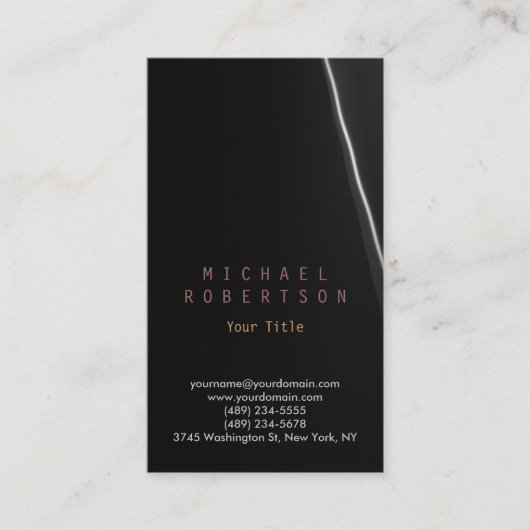 Stijlvol verticaal donkergrijs zwart Visitekaartje (Voorkant)