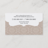 STIJLVOL VISITEKAARTJE Elegante damast lijst latte (Achterkant)