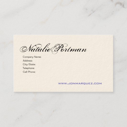 Stijlvol Visitekaartje (kunstenaar) "Renaissance" (Achterkant)