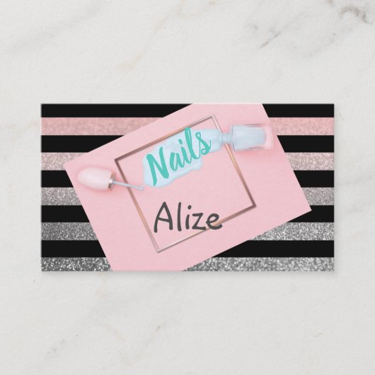 Stijlvol visitekaartje nageltechnicus, schoonheids (Voorkant)