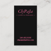 Stijlvol Visitekaartje - "Roccoco" (zwart roos) (Achterkant)