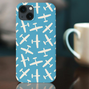 Stijlvol Vliegtuig Pattern Blue iPhone 13 Hoesje