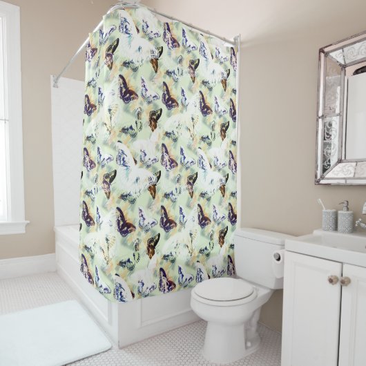 Stijlvol vlinder douchegordijn (In situ)