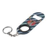 Stijlvol voor hem monogrammed maagd modern blauw mini flessenopener (Voorkant Gekanteld)