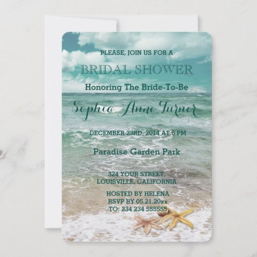 Stijlvol VRIJGEZELLENFEEST van het Beach Starfish Kaart (Voorkant)