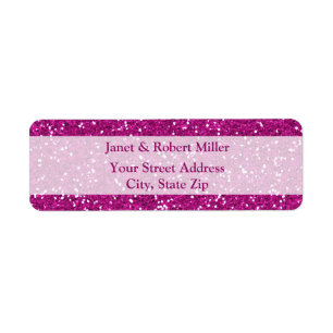 Stijlvol, warm roze glitter etiket