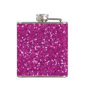 Stijlvol, warm roze glitter heupfles (Achterkant)