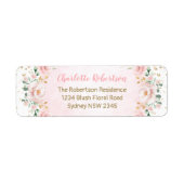 Stijlvol Waterverf Blush Floral Return-adres Etiket (Voorkant)