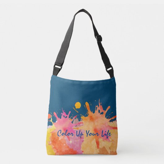 Stijlvol Waterverf Splatter Abstract Ontwerp Crossbody Tas (Voorkant)