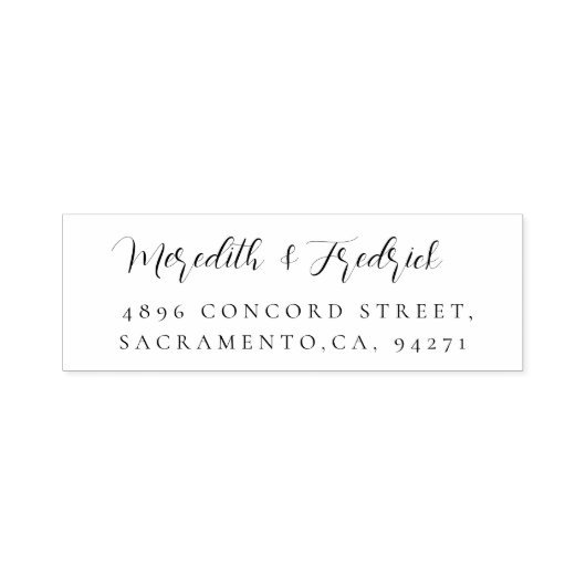 Stijlvol Weduwkeeradres in grafisch script Zelfinktende Stempel (Design)