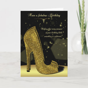 Stijlvol Wenskaart van Glamor Shoe Birthday Kaart