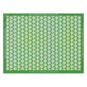 Stijlvol White Daisy Pattern Groen Gepersonaliseer Tafelkleed (Voorkant (Horizontaal))