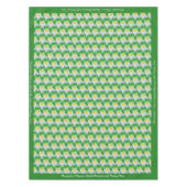 Stijlvol White Daisy Pattern Groen Gepersonaliseer Tafelkleed (Voorkant)