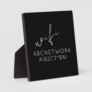 Stijlvol WiFi Wachtwoord Signaal Zwart Fotoplaat