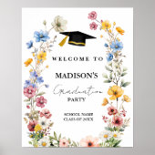 Stijlvol Wildflower Meadow Afstuderen Welkomstbord Poster (Voorkant)