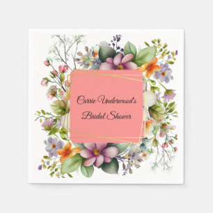 Stijlvol Wildflower Vrijgezellenfeest Servet