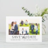 Stijlvol wit 4 Foto slaat de datum op Save The Date (Staand voorkant)