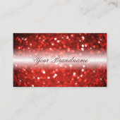 Stijlvol wit en rood glitter Professional Visitekaartje (Voorkant)