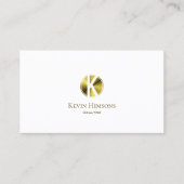 Stijlvol wit goud met monogram en foto's visitekaartje (Voorkant)