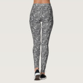 Stijlvol Wit & Grijs Abstract Leggings (Achterkant)