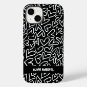 Stijlvol wit krijt harten patroon gepersonaliseerd Case-Mate iPhone case (Achterkant)