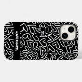 Stijlvol wit krijt harten patroon gepersonaliseerd Case-Mate iPhone case (Achterkant (horizontaal))